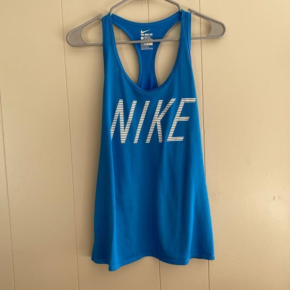 Nike Dri-Fit Blue Racerback Tank Top | Athletic Workout Training Shirt Size L